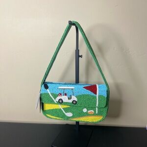 American & Beyond | Golf Enthusiasts Themed Beaded Shoulder Bag ⛳️☀️